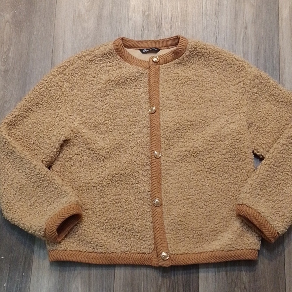 Cozy Tan Fleece Women's Blazer